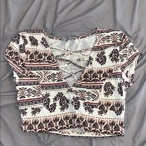 Patterns low cut crop top